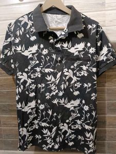 Stylish Men's Floral Print Polo Shirt