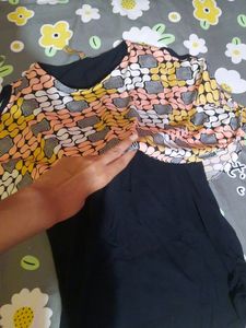 Patterned Cold Shoulder Top