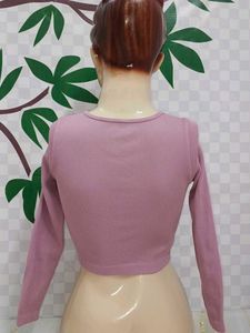 (800)Pink Long Sleeve Top