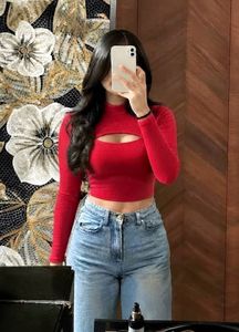 Chic Cut-Out Mock Neck Crop Top