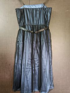 Navy Blue Net &amp; Satin Dress 🤩