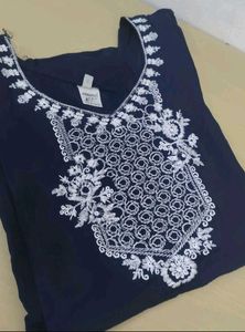 Timeless Embroidered Navy Kurta