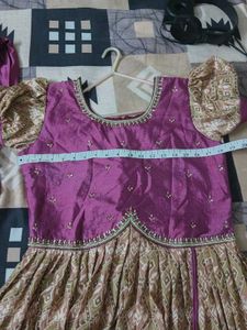Beautiful Purple &amp; Beige Ethnic frock