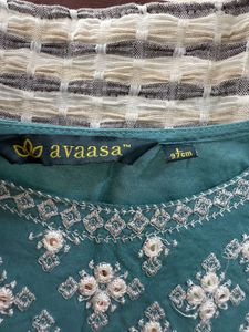 Beautifully Embroidered Teal Kurta