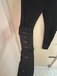 Black Lace Detail Leggings