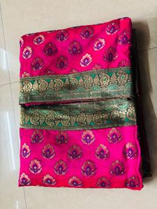 Beautiful Pink Banarasi Silk Saree
