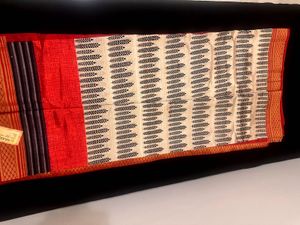 New Copper Orange & Red Art Silk Saree with Elegan