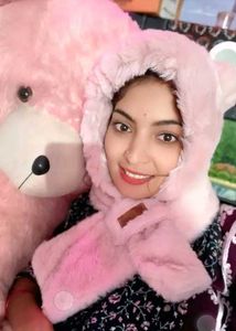 Cute Pink Bear Ear Hood Scarf