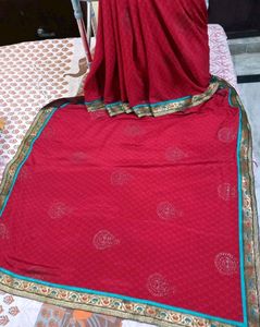 ❤️pretty red Saree. now available in coins