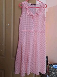 korean style checked mini frock