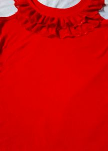 Red Ruffled Tank Top