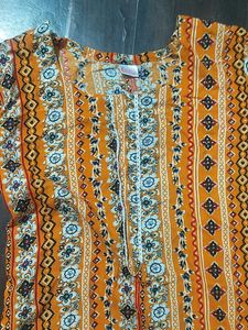 Orange Ethnic Printed Kurta