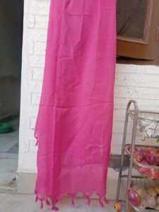 Vibrant Pink Dupatta with Tassels