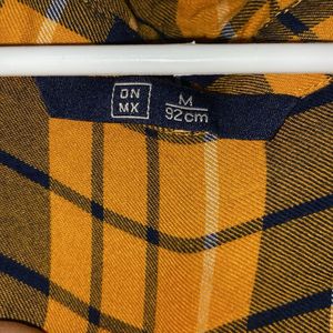 Yellow &amp; Navy Plaid Shirt
