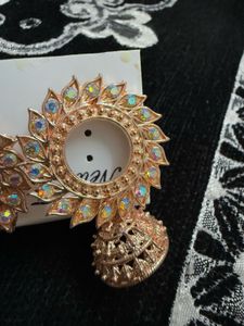 Rose Gold Sunflower Jhumka Earrings