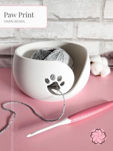Paw Print Yarn Bowl for Knitting