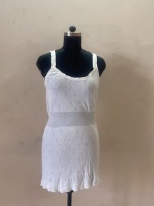 White Embroidered Tank Top