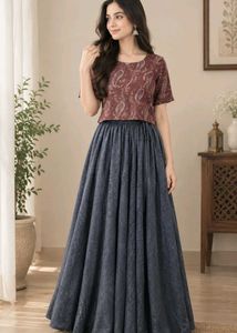 Boho Paisley Print Top & Flowy Maxi Skirt Set