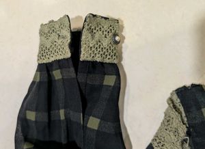 Vintage Plaid Top with Lace Detail
