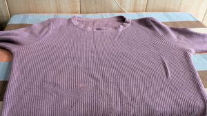 Lilac Ribbed Knit Sweatshirt