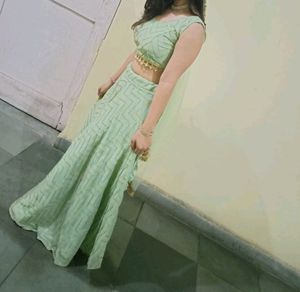 Elegant Mint Green Lehenga