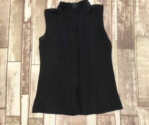 Chic Sleeveless Transparent Mock Neck Top