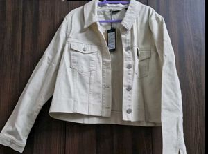 Vero moda Cream Denim Jacket