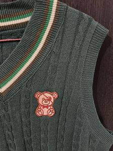 Green Knit Sweater Vest