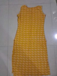 Yellow Kurta with Floral Embroidery