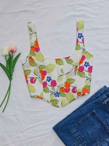 Floral Print Corset Top
