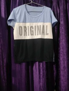 Color Block T-Shirt with "Original" Print