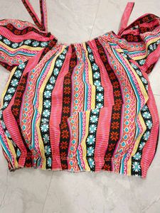 Striped Tie Crop Top