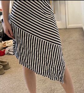 Summer Sale 🔥Koovs White Black Stripped Skirt