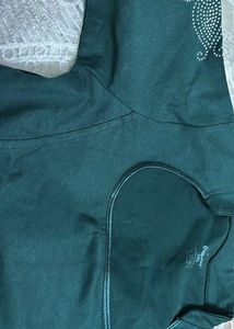 Emerald Green Long Sleeve Square Neck Crop Top