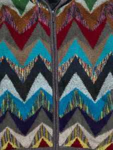 Caperdoni 1990s ZigZag Knit Hooded Jacket
