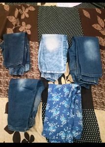 Stylish kid's Denim & Floral Pants Bundle