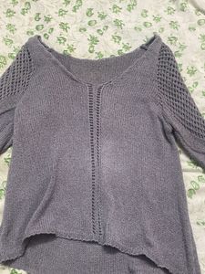 Chic Grey Knit Sweater