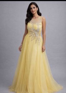 Stunning Yellow Embellished Gown