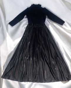 Chic Cold Shoulder Mock Neck Midi Dress