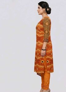Orange Printed Kurta Set