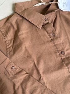 Pure Linen Brown Shirt for women
