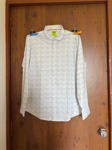 Men's White  Full Sleeve Shirt