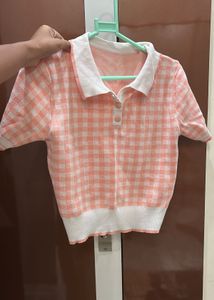 Cute Gingham Collared Top