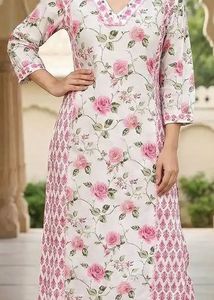 Elegant Floral Print Kurta Set