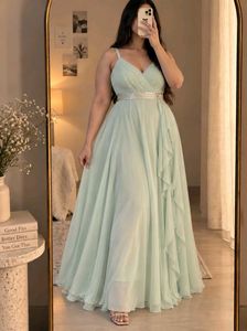 Mint Green Flared Maxi Dress & Free Gift