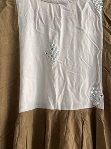 white &amp; Tan colour kurta