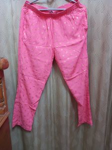 Pink Printed Festive Trousers
