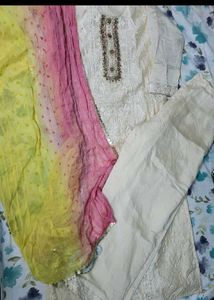 Elegant Chikankari Kurta Set with Dupatta