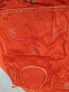 Vibrant Orange pitter work ..rajputi dress