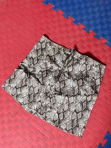 Snakeskin Print Mini Skirt